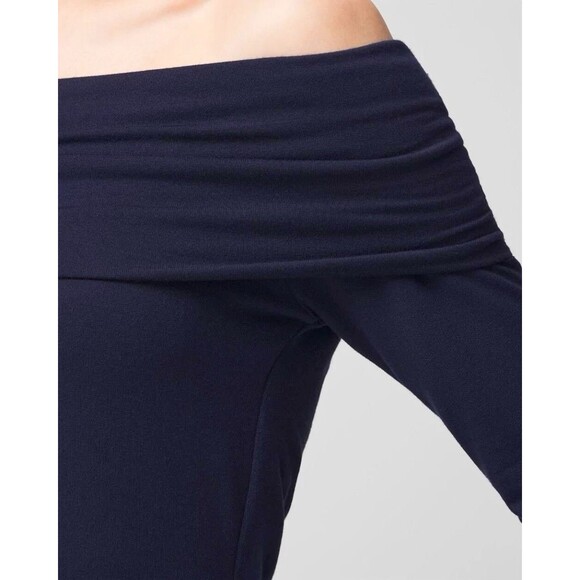 NWT White House Black Market Passporter Off-The-Shoulder Top Navy Blue Women XS - Picture 2 of 11